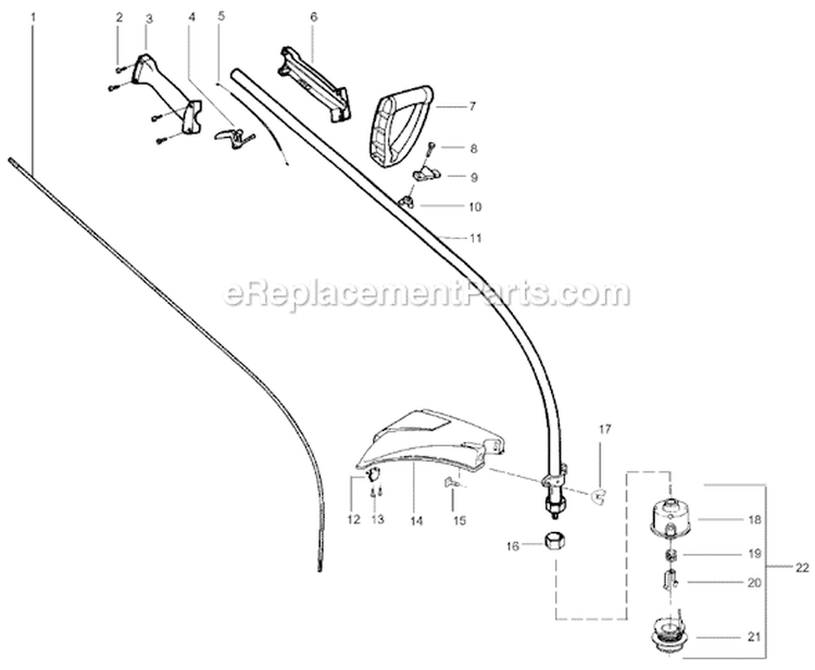 Page C Diagram and Parts List for XT300 Type 1 Weed Eater Trimmer